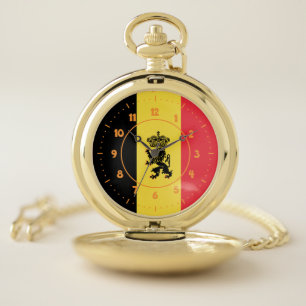 Belgian flag pocket watch