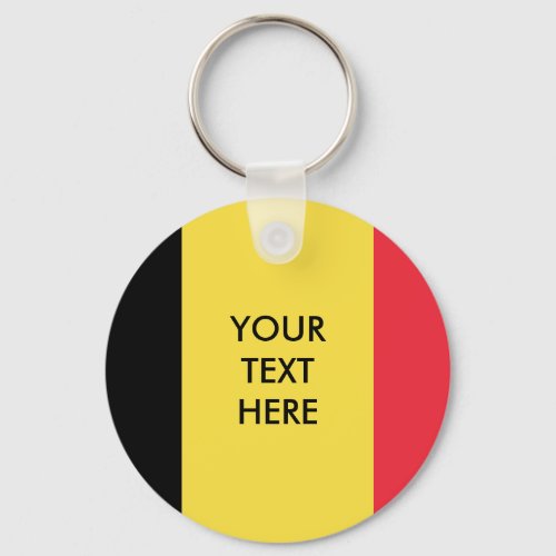 Belgian flag round button keychain for Belgium