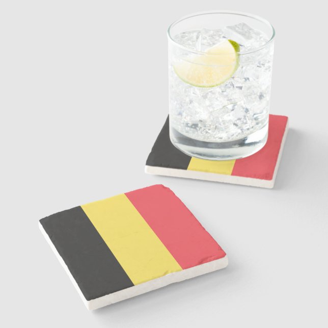 Belgian Flag Stone Coaster (Side)
