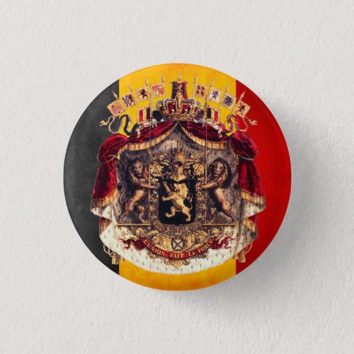 Belgian flag with coat or arm button
