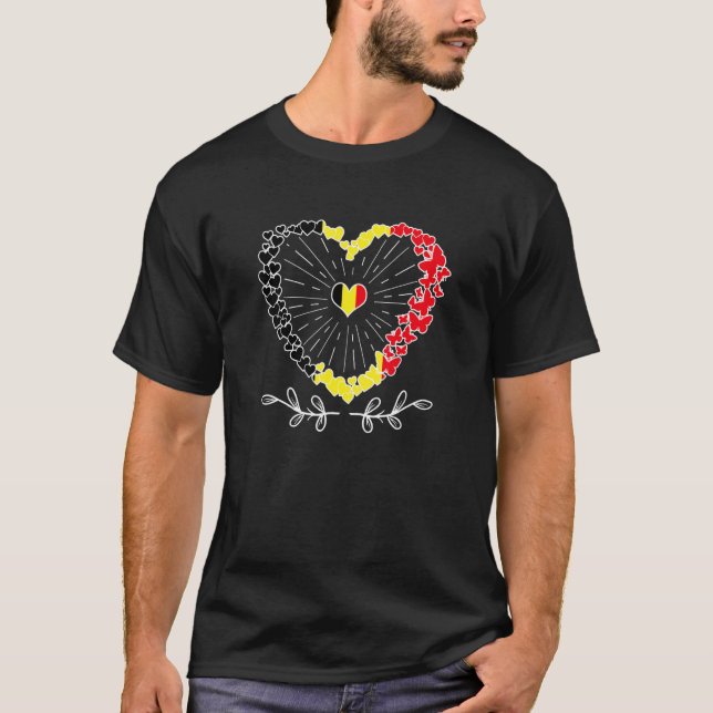 Belgian flags home Belgium T-Shirt (Front)