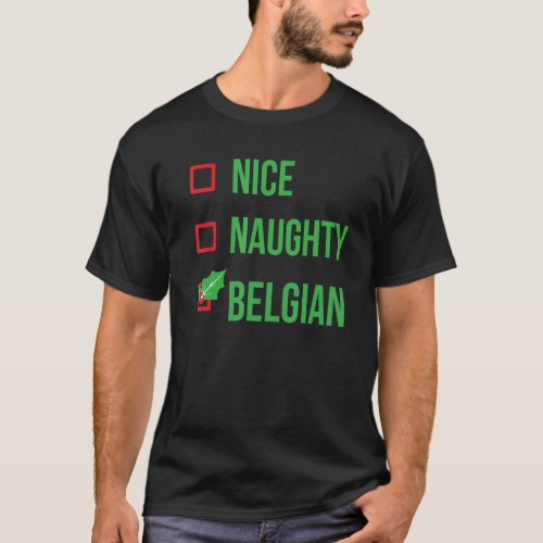 Belgian Funny Belgium Pajama Christmas T_Shirt