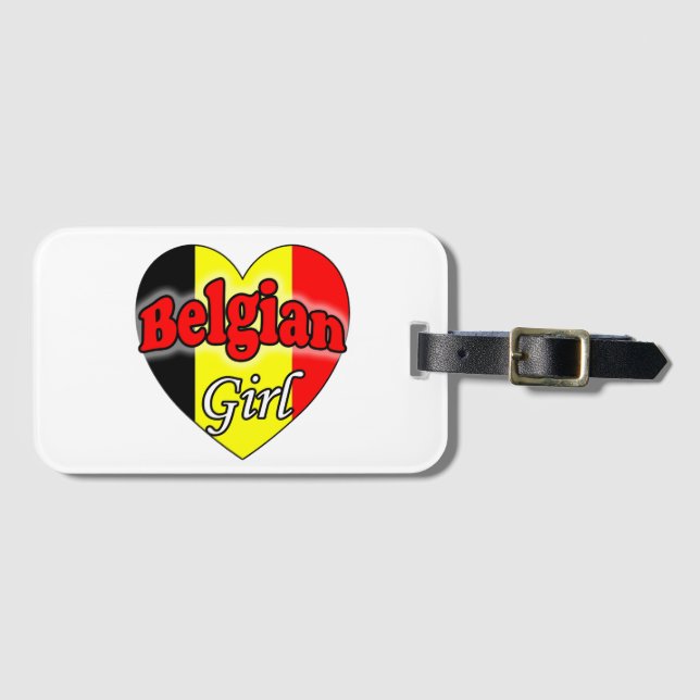 Belgian Girl Luggage Tag (Front Horizontal)