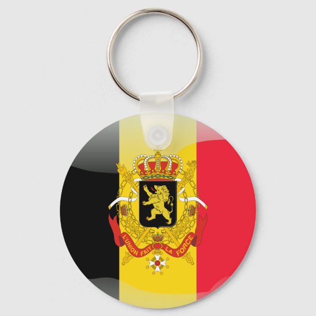 Belgian glossy flag keychain (Front)