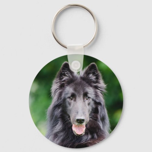 Belgian Groenendael dog Belgian Shepherd photo Keychain