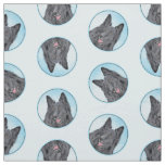 Belgian Groenendael Sheepdog Black Painting Dog Ar Fabric