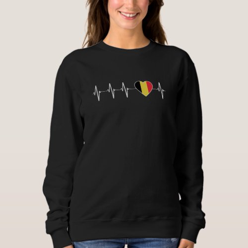 Belgian Heartbeat I Love Belgium Flag Heart Pride Sweatshirt