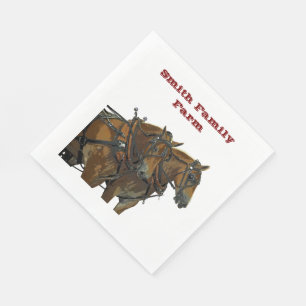 Belgian Horse Draft Team Paper Napkin