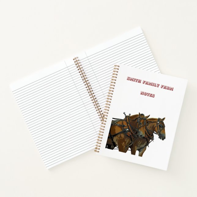 Belgian Horse Draft Team Spiral Notebook (Inside)