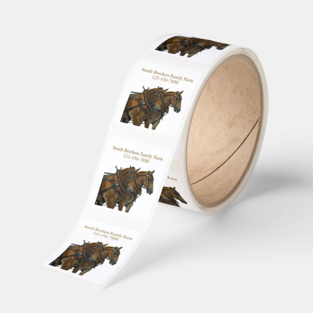 Belgian Horse Draft Team Stickers (Roll)