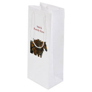 Belgian Horse Draft Team Wine Gift Bag