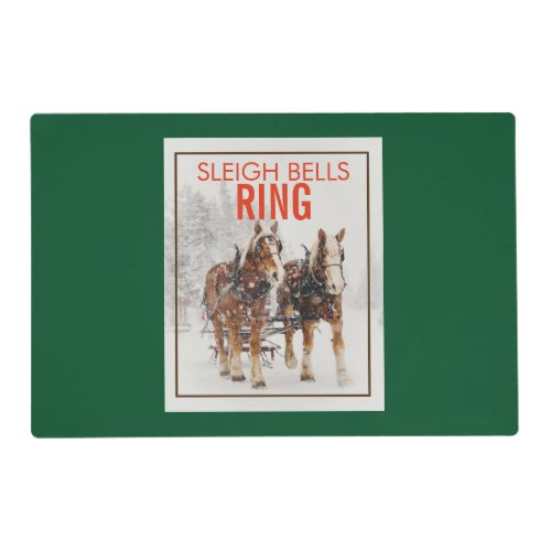 Belgian Horse Team Sleigh Bells Ring Placemat