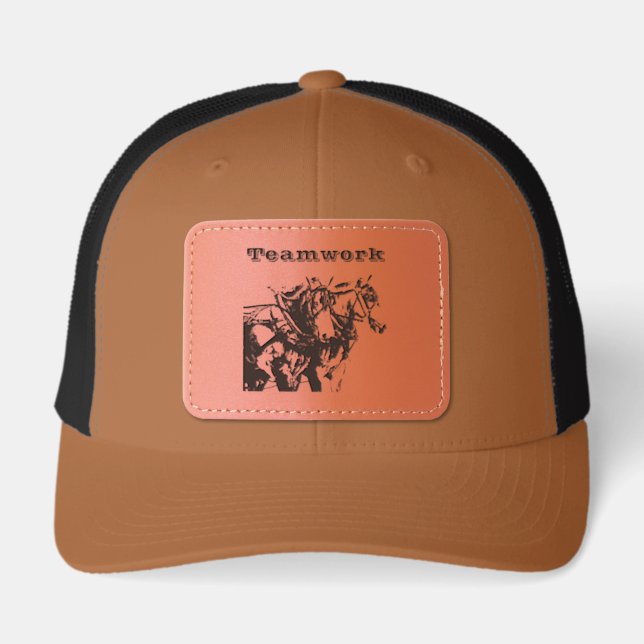 Belgian Horse Teamwork Patch Trucker Hat (Front)