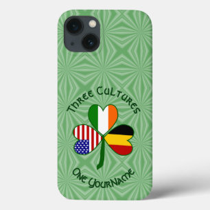 Belgian Irish American Shamrock Flag Personalized iPhone 13 Case