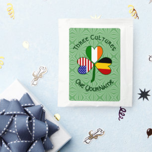 Belgian Irish American Shamrock Flag Personalized  Tea Bag Drink Mix