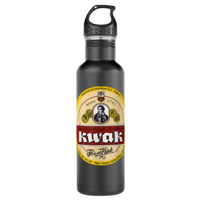 Belgian Kwak Beer logo  Stainless Steel Water Bottle (Front)