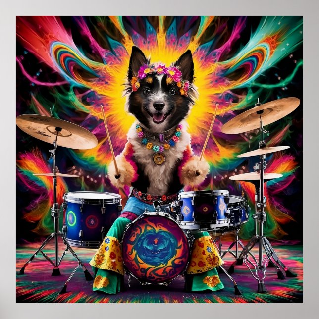 Belgian Laekenois Baterist Rock Roll Band Hippie Poster (Front)