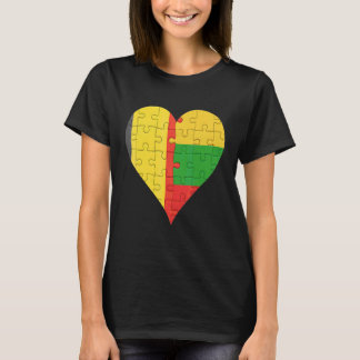 Belgian Lithuanian Flag Heart T-Shirt