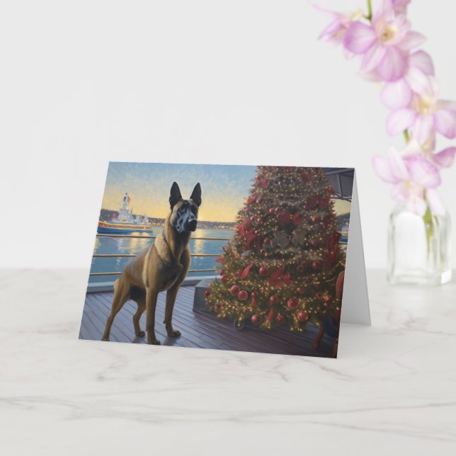Belgian Malinoi Christmas Cruise: Pawsome Holiday  Card (Orchid)