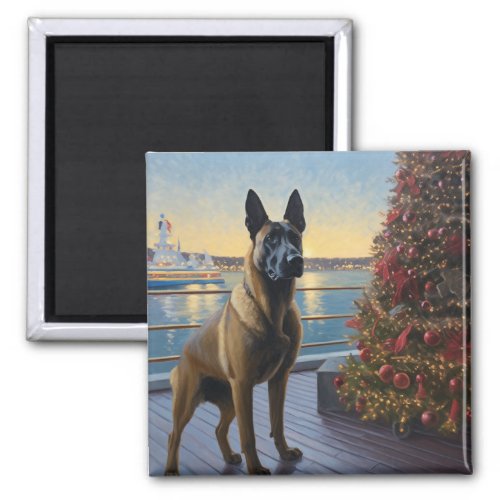 Belgian Malinoi Christmas Cruise Pawsome Holiday  Magnet