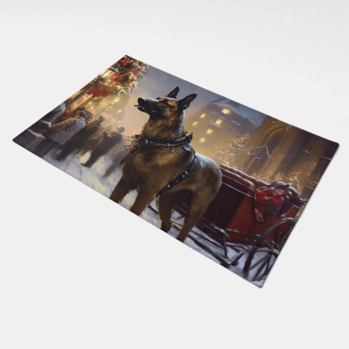 Belgian Malinoi Christmas Festive Season  Doormat