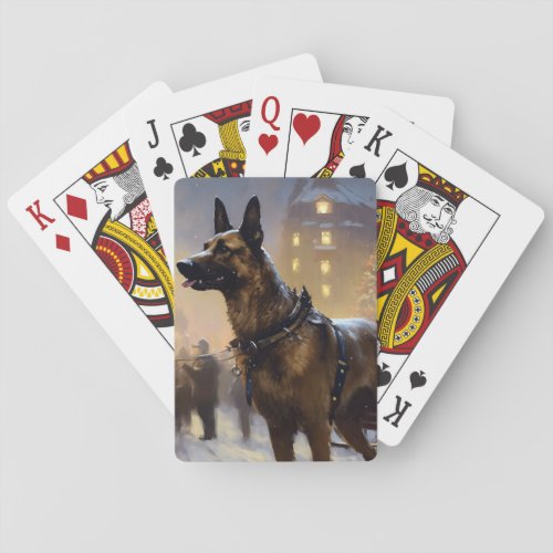 Belgian Malinoi Christmas Festive Season  Poker Cards