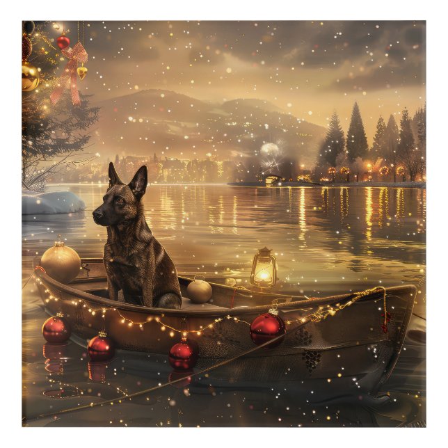 Belgian Malinoi Christmas Festive Voyage Acrylic Print (Front)