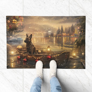 Belgian Malinoi Christmas Festive Voyage Doormat