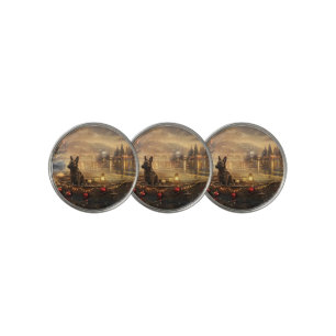Belgian Malinoi Christmas Festive Voyage Golf Ball Marker