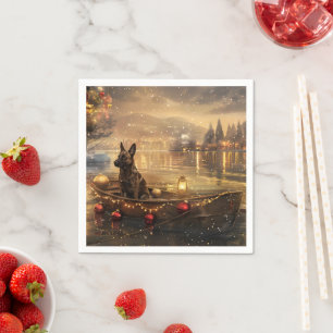 Belgian Malinoi Christmas Festive Voyage Napkins