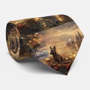 Belgian Malinoi Christmas Festive Voyage Neck Tie