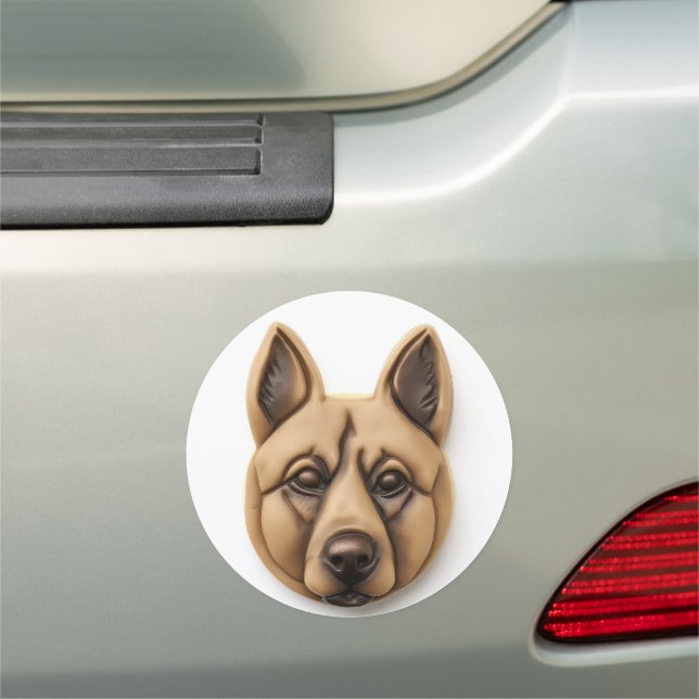 Belgian Malinoi Dog 3D Inspired Car Magnet (In Situ)