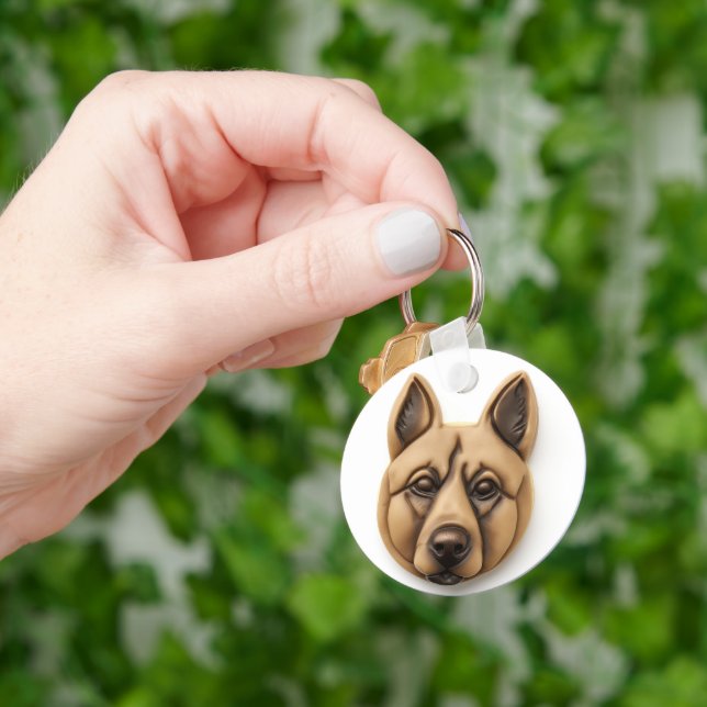 Belgian Malinoi Dog 3D Inspired Keychain (Hand)