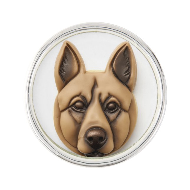 Belgian Malinoi Dog 3D Inspired Lapel Pin (Front)