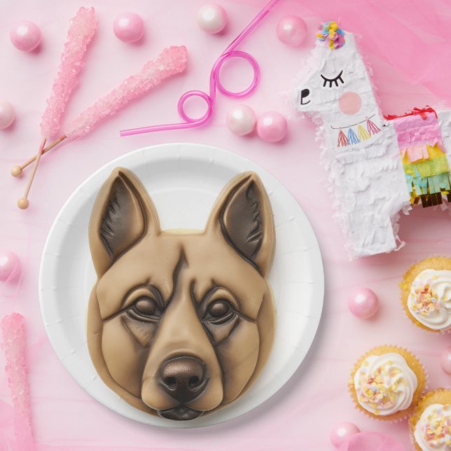Belgian Malinoi Dog 3D Inspired Paper Plates (Party)