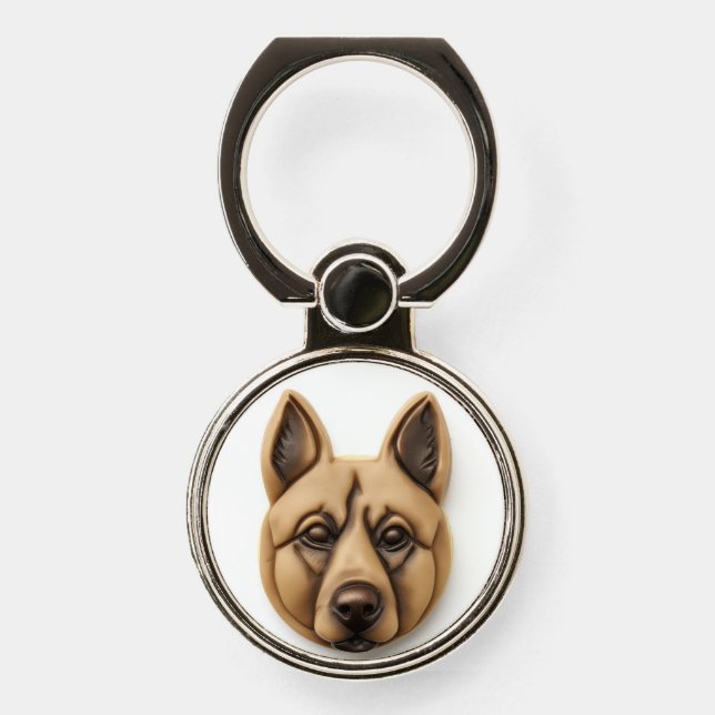 Belgian Malinoi Dog 3D Inspired Phone Ring Stand (Front)