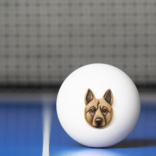 Belgian Malinoi Dog 3D Inspired Ping Pong Ball