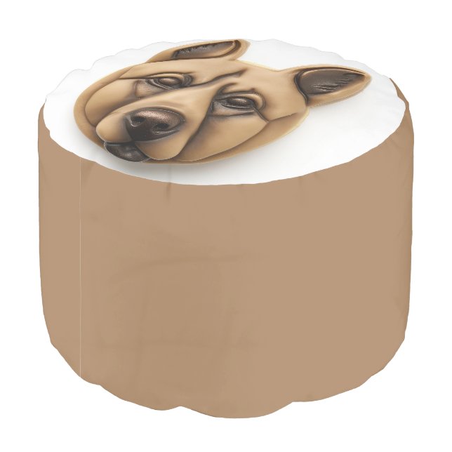 Belgian Malinoi Dog 3D Inspired Pouf (Angled Back)