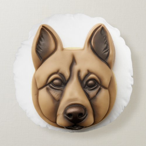 Belgian Malinoi Dog 3D Inspired Round Pillow