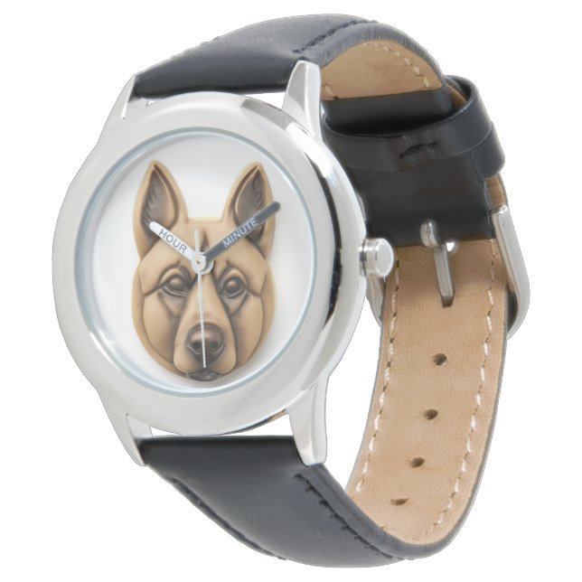 Belgian Malinoi Dog 3D Inspired Watch (Angled)