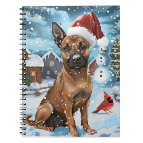 Belgian Malinoi Dog Winter Wonderland Christmas  Notebook