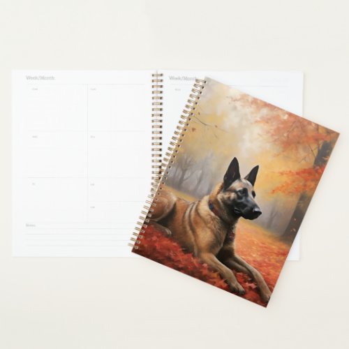 Belgian Malinoi in Autumn Leaves Fall Inspire  Planner