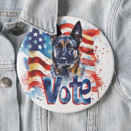 Belgian Malinoi US Elections Vote for a Change Button