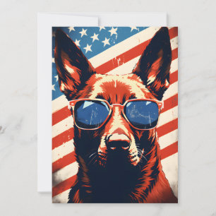 Belgian Malinois 4th of July Independence day Holiday Card