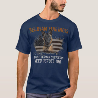Belgian Malinois American Flag Funny Dog Gift T-Shirt