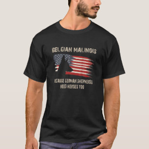 Belgian Malinois American Flag Funny Dog T-Shirt
