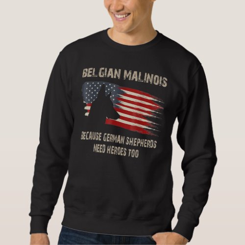 Belgian Malinois American Flag Sweatshirt