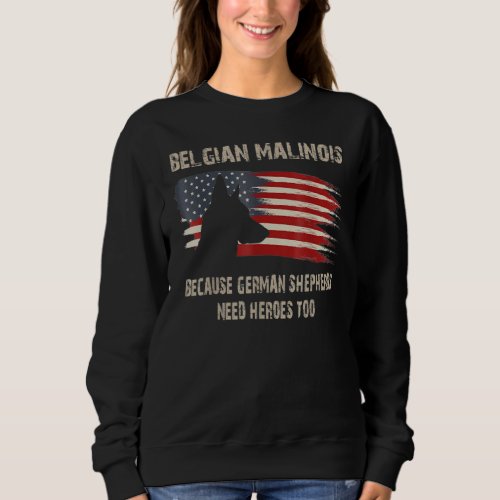 Belgian Malinois American Flag Sweatshirt
