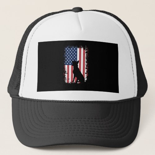 Belgian Malinois American Flag Trucker Hat