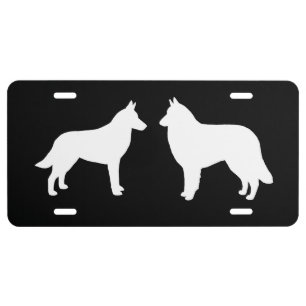 Belgian Malinois and Belgian Tervuren Silhouettes License Plate